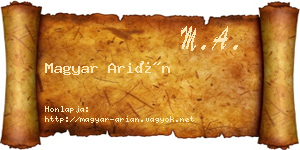 Magyar Arián névjegykártya